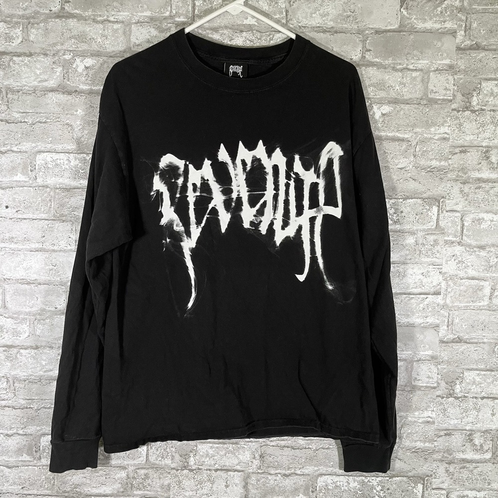 Revenge Smoke Skull Long Sleeve T Shirt Size Large Streetwear